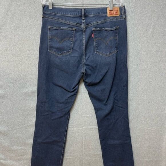 Levi Strauss Red Tab 314 Shaping Straight  Denim Blue Jeans Size 32 / 30 Distres - Picture 1 of 6
